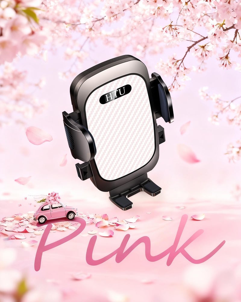HTU 2026 Ultimate Best【True Military-Grade & Safety Cert】Car Phone Holder 【Upgraded 5-in-1 & 100+LBS Strongest Suction】360 Rotation Truck Windshield Dashboard Vent Mount Stand for iPhone Android, Pink - Image 2
